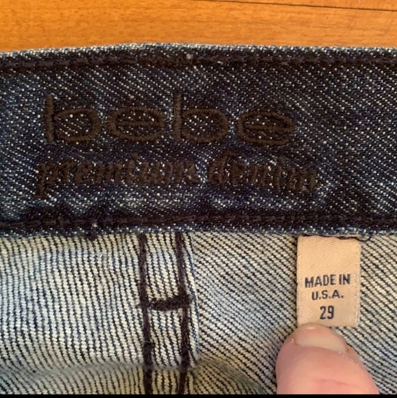 BEBE Premium Denim Embellished Distressed - Picture 6 of 8